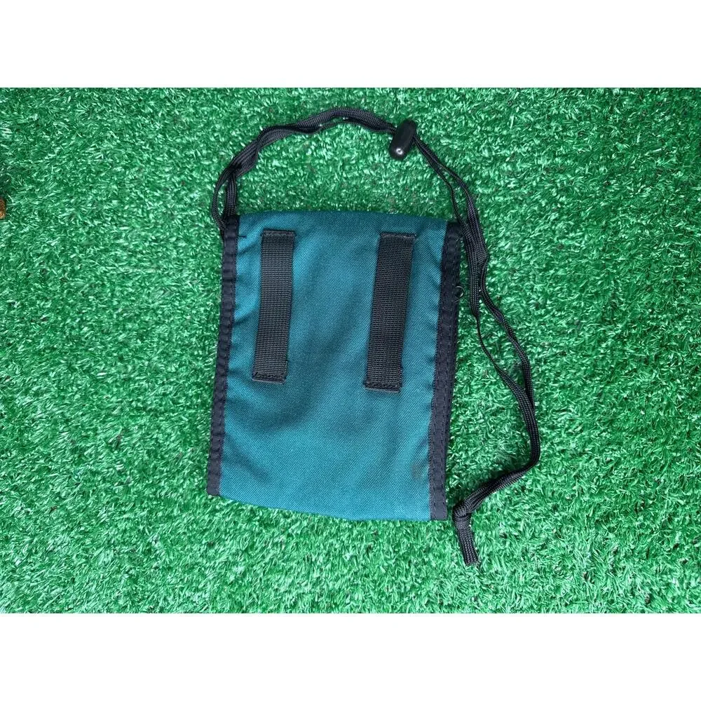 Vintage LL Bean Nylon Messenger Crossbody Hiking Bag Green 90s